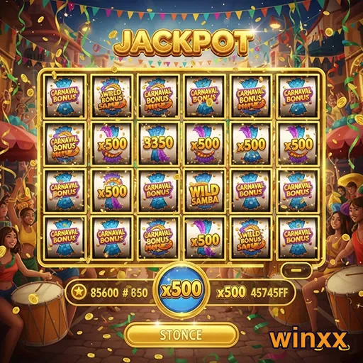 Imagem do jackpot de Carnaval com bônus no site winxx, celebrando grandes prêmios e diversão.